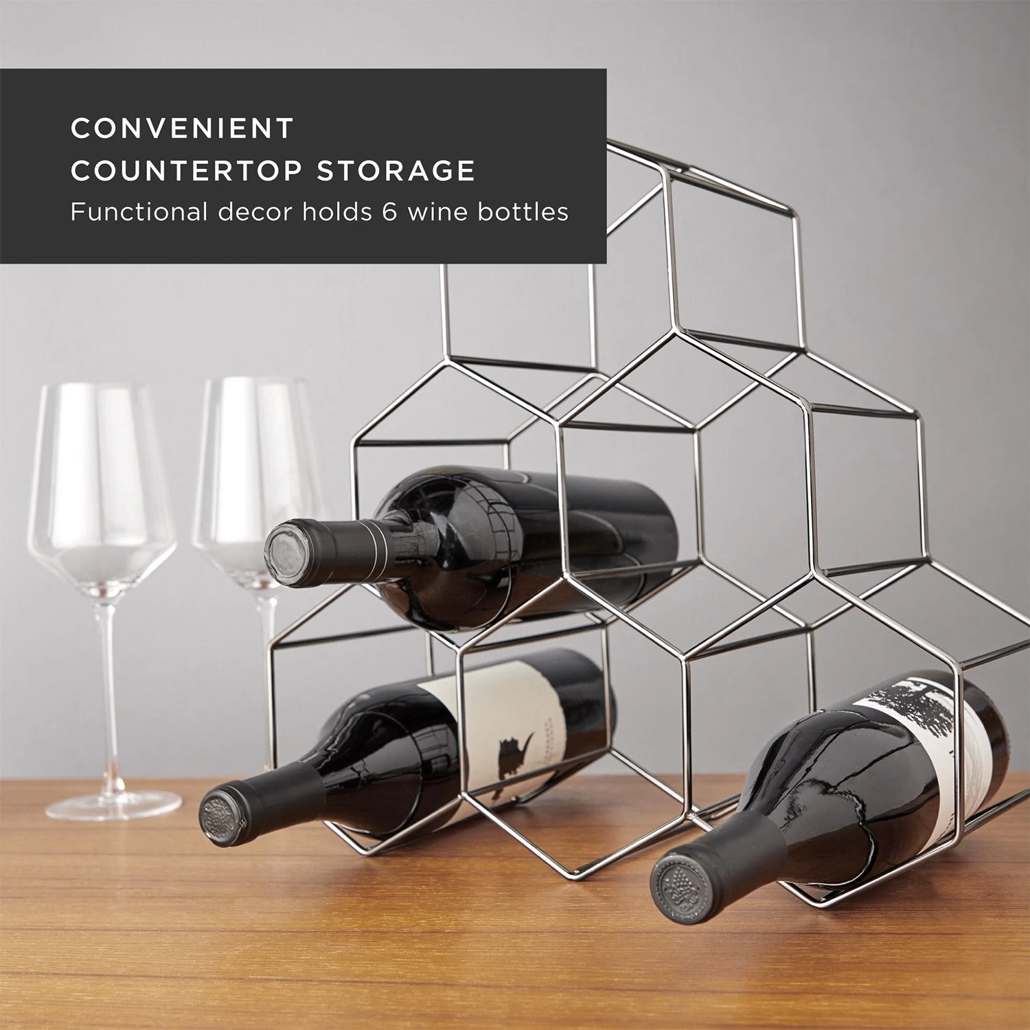 Geo Counter Top Wine Rack By ViskiĀ® - Image 4