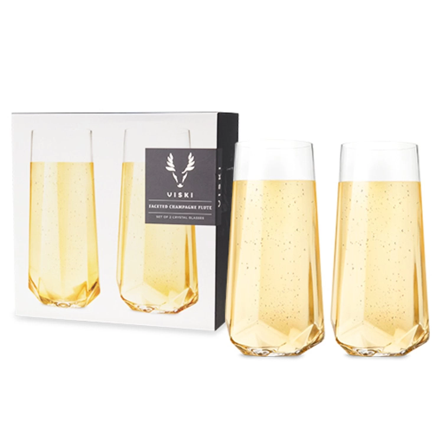Faceted Crystal Stemless Champagne Flutes By ViskiĀ® - Image 2