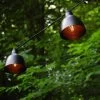 Electric Café String Lights With 10 Bronze Dome Metal Shades