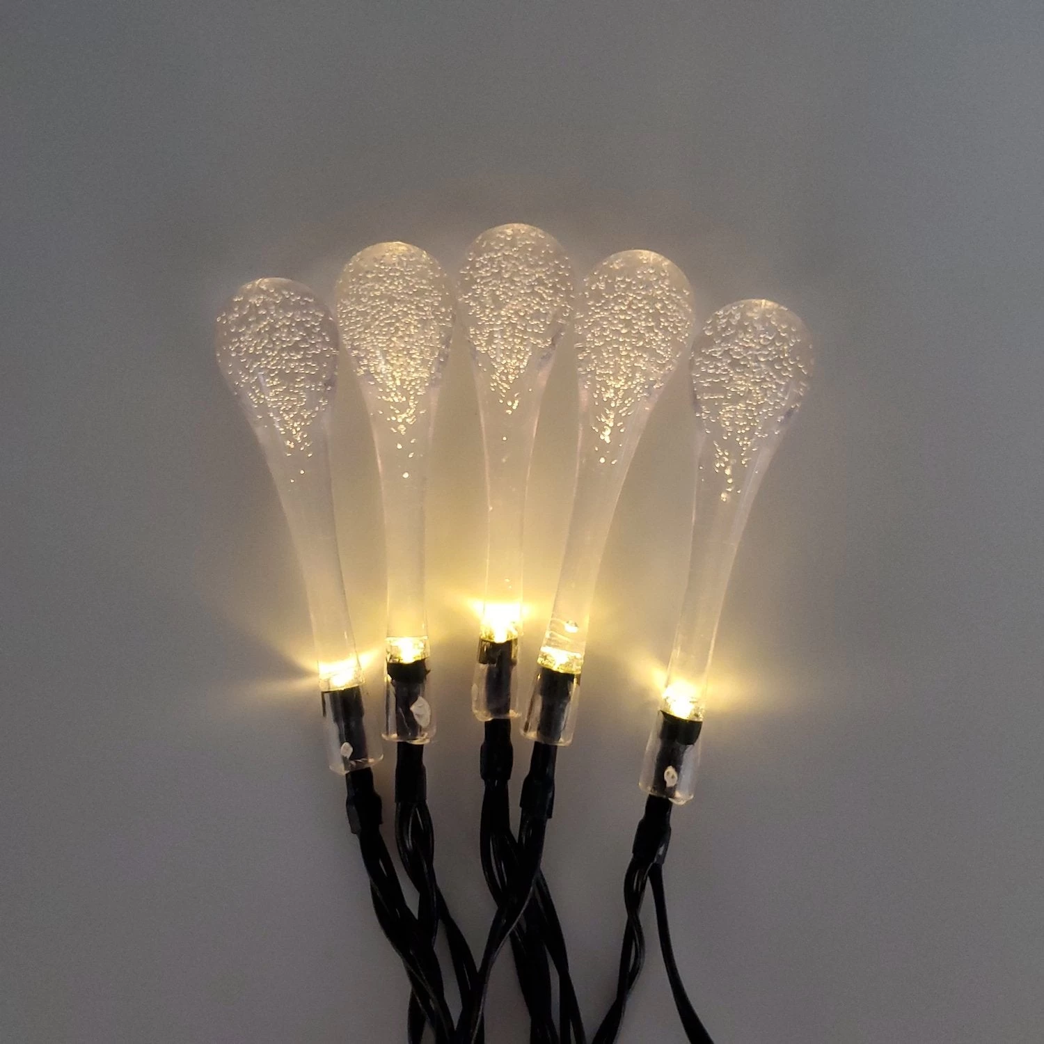 Solar Powered Water Drop String Lights - Soft White - Image 5