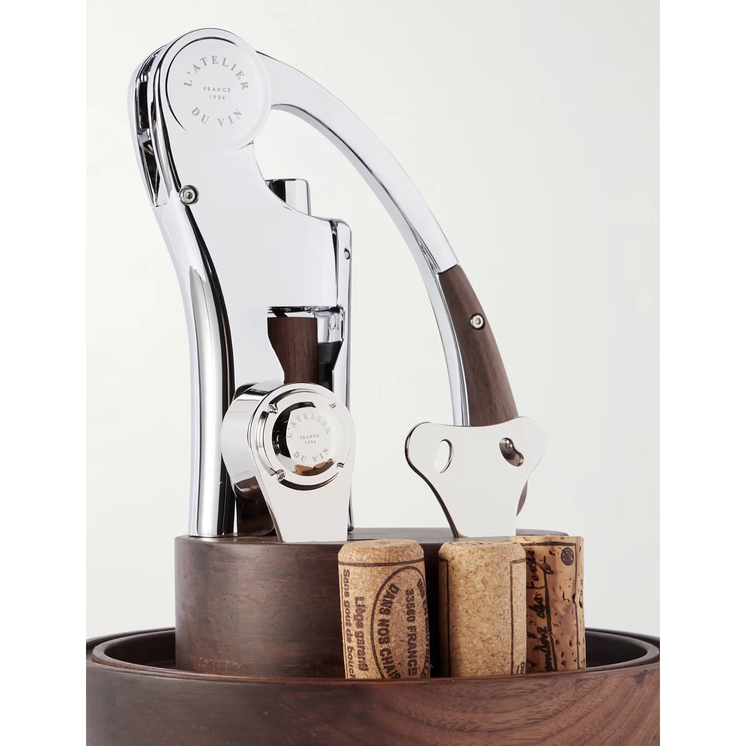 L'Atelier Du Vin - Oeno Motion Groom Walnut Wood, Glass And Steel Corkscrew Set - Image 3