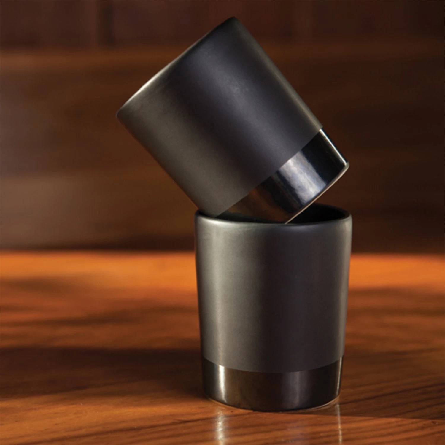 Black Stoneware Tumblers By Viski® - Image 2