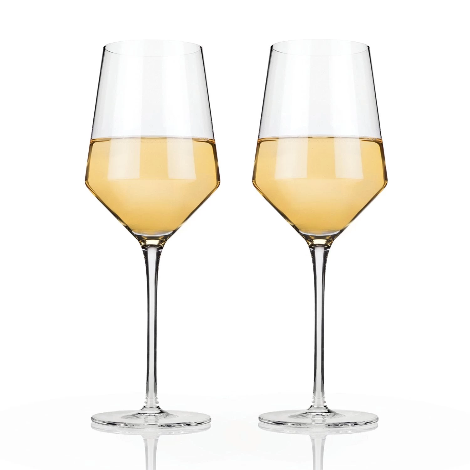 Angled Crystal Chardonnay Glasses By Viski® - Image 3