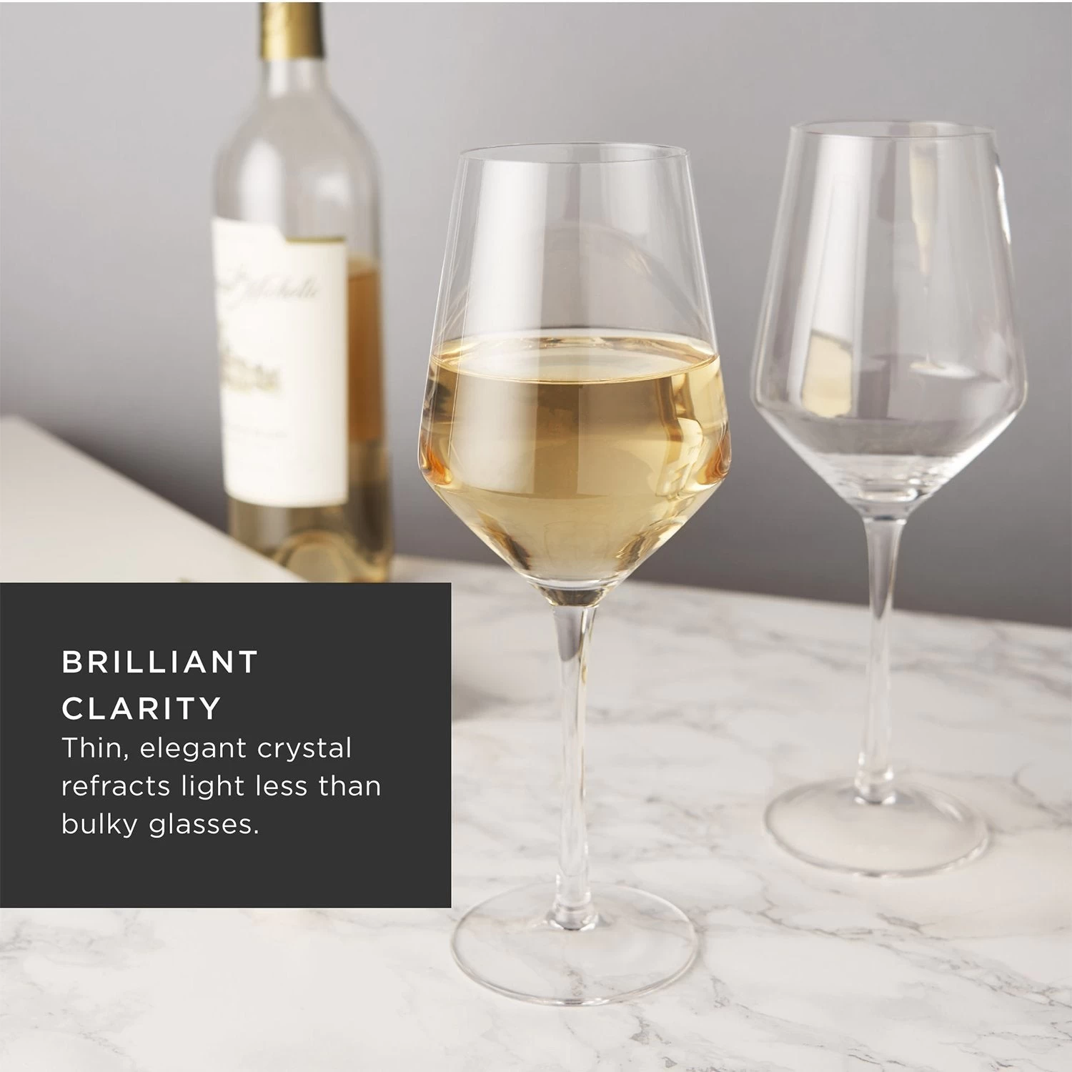 Angled Crystal Chardonnay Glasses By Viski® - Image 5