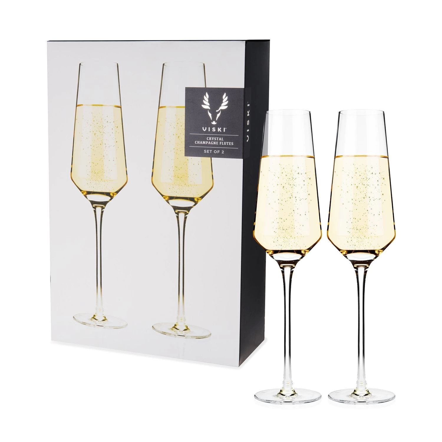 Angled Crystal Champagne Flutes By Viski® - Image 2