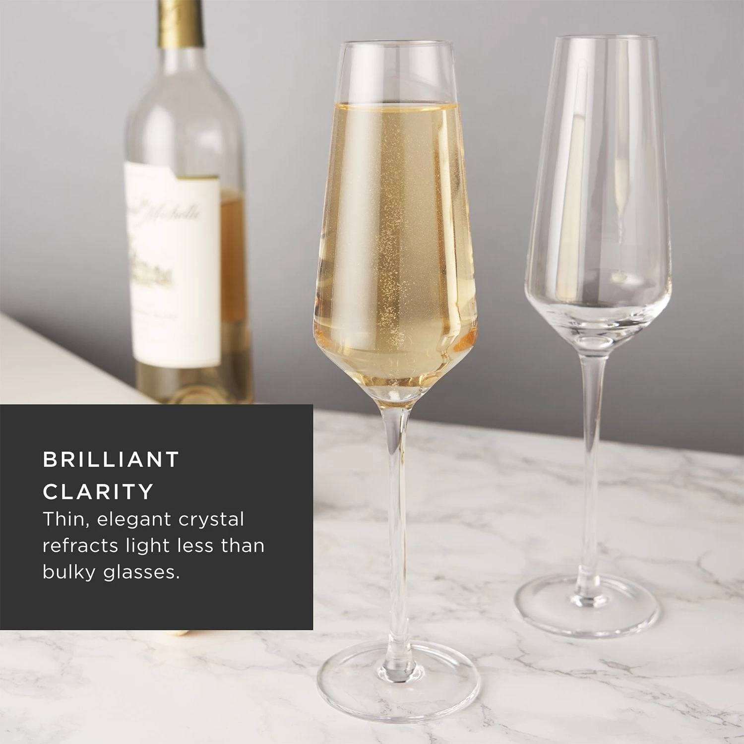 Angled Crystal Champagne Flutes By Viski® - Image 4
