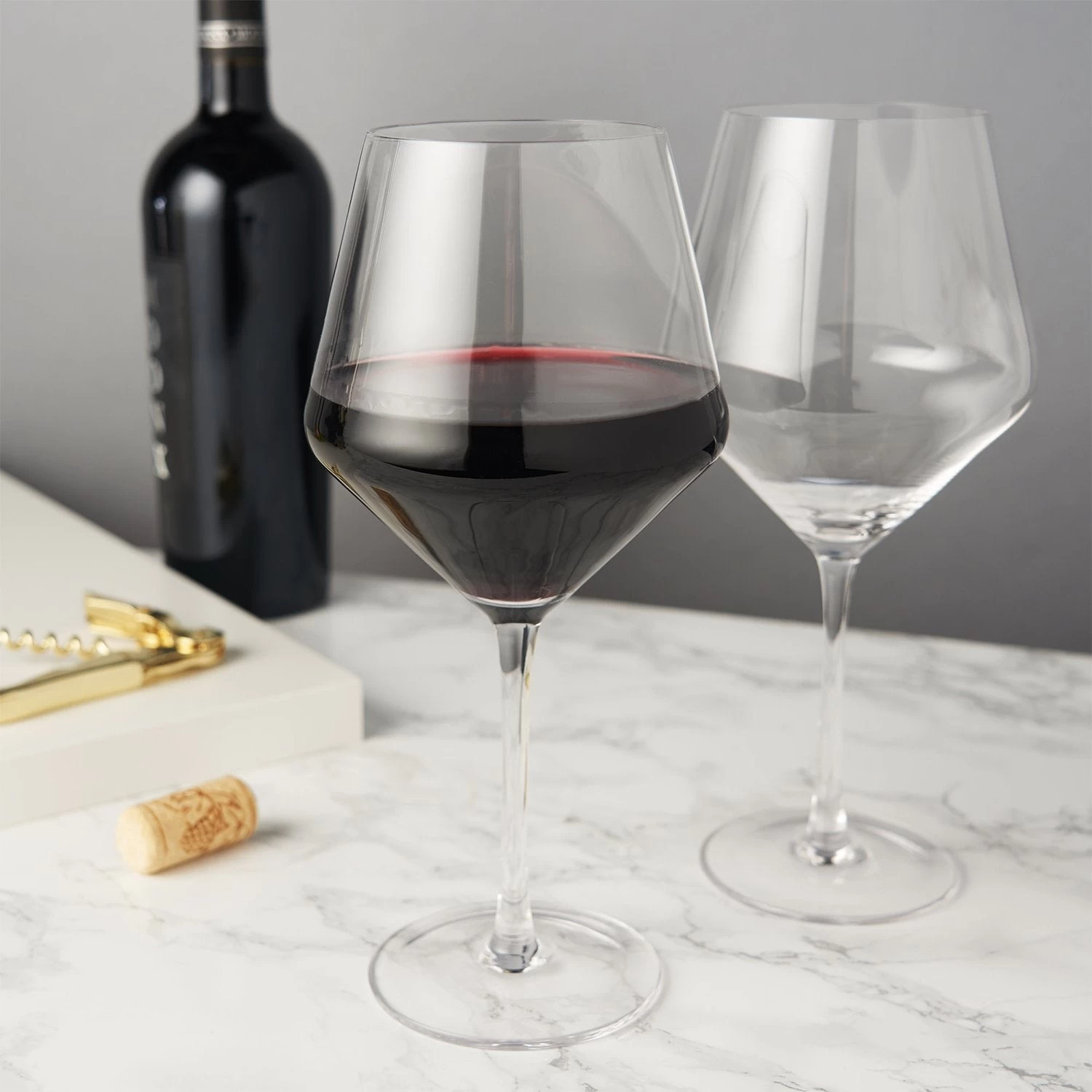 Angled Crystal Burgundy Glasses By Viski®