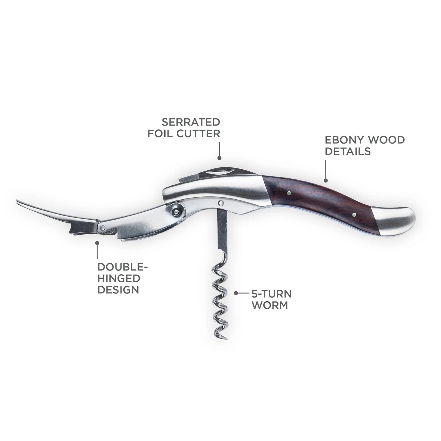 Admiral⢠Oversized Double Hinged Corkscrew By Viski® - Image 4