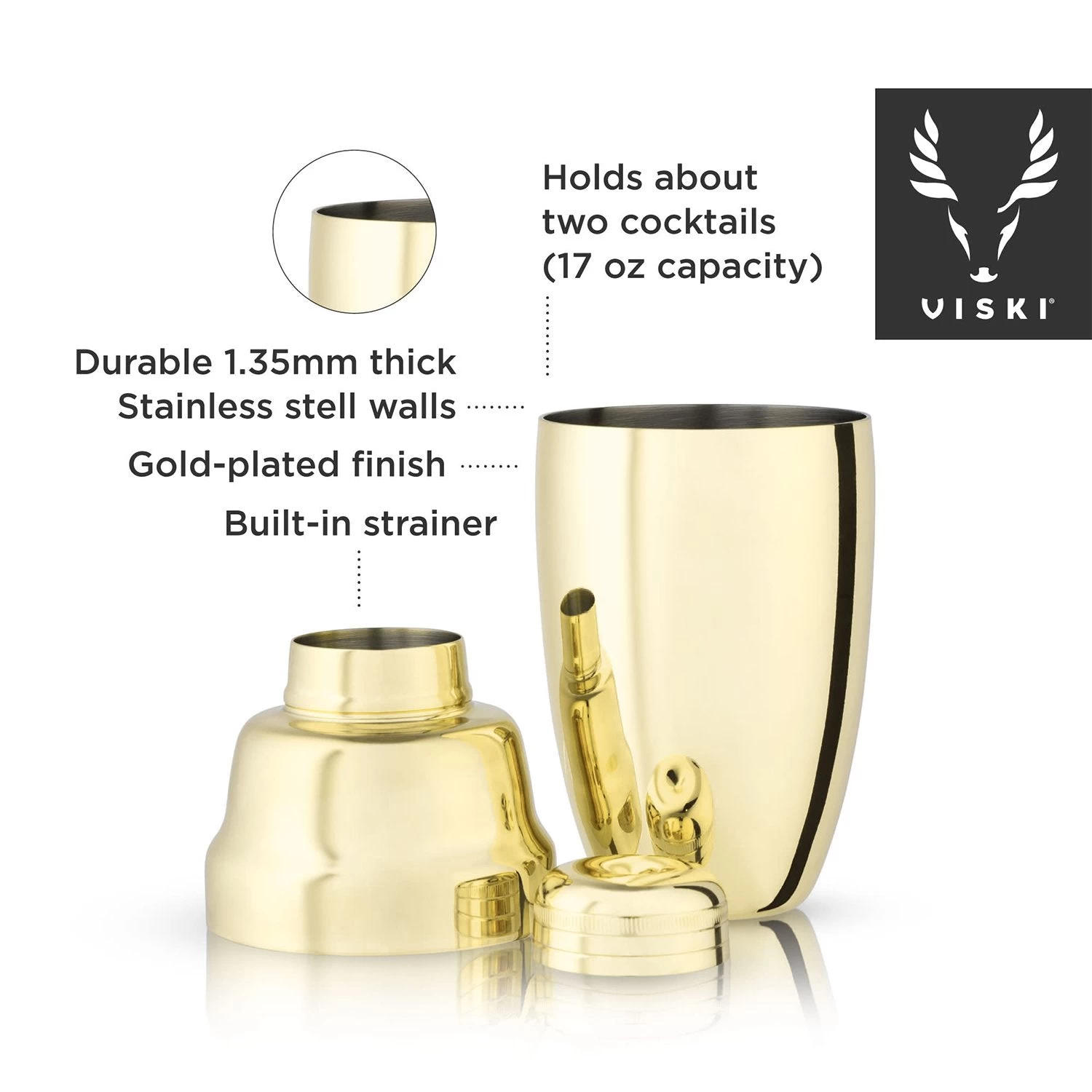Heavyweight Cocktail Shaker By ViskiĀ® - Image 3