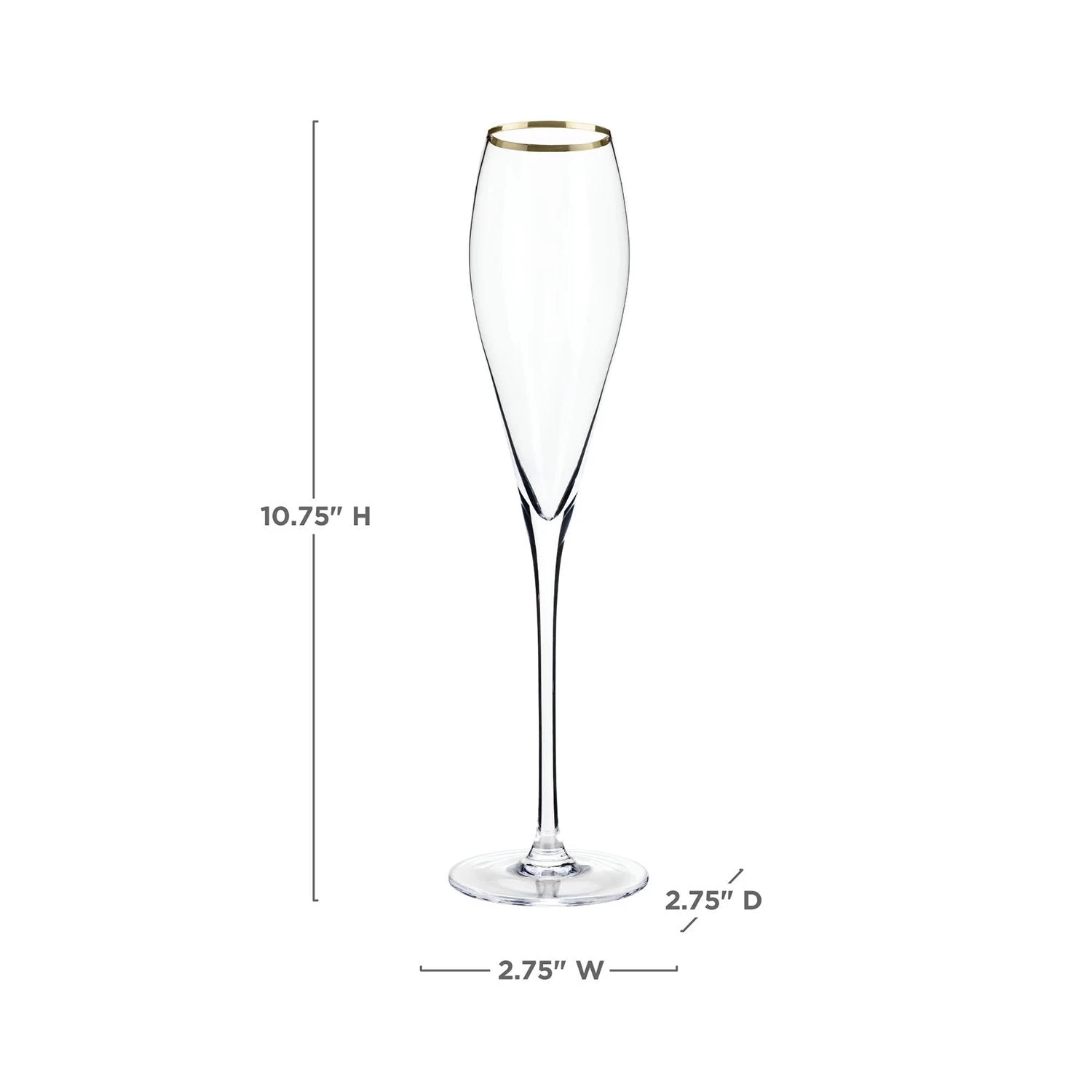 Gold-Rimmed Crystal Champagne Flutes By ViskiĀ® - Image 5