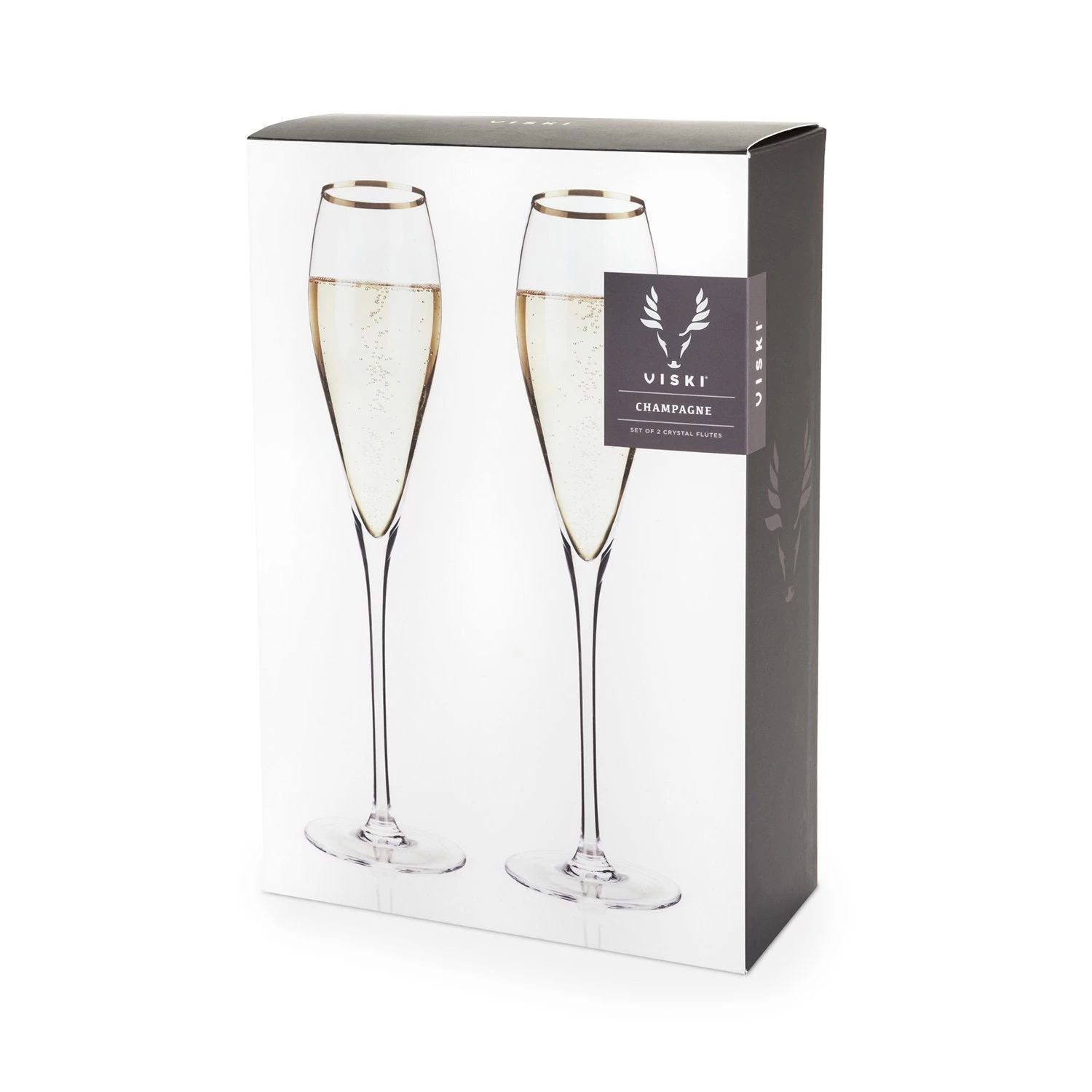 Gold-Rimmed Crystal Champagne Flutes By ViskiĀ® - Image 8