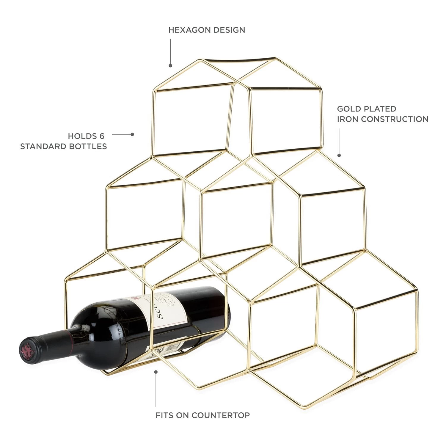 Geo Counter Top Wine Rack By ViskiĀ® - Image 13