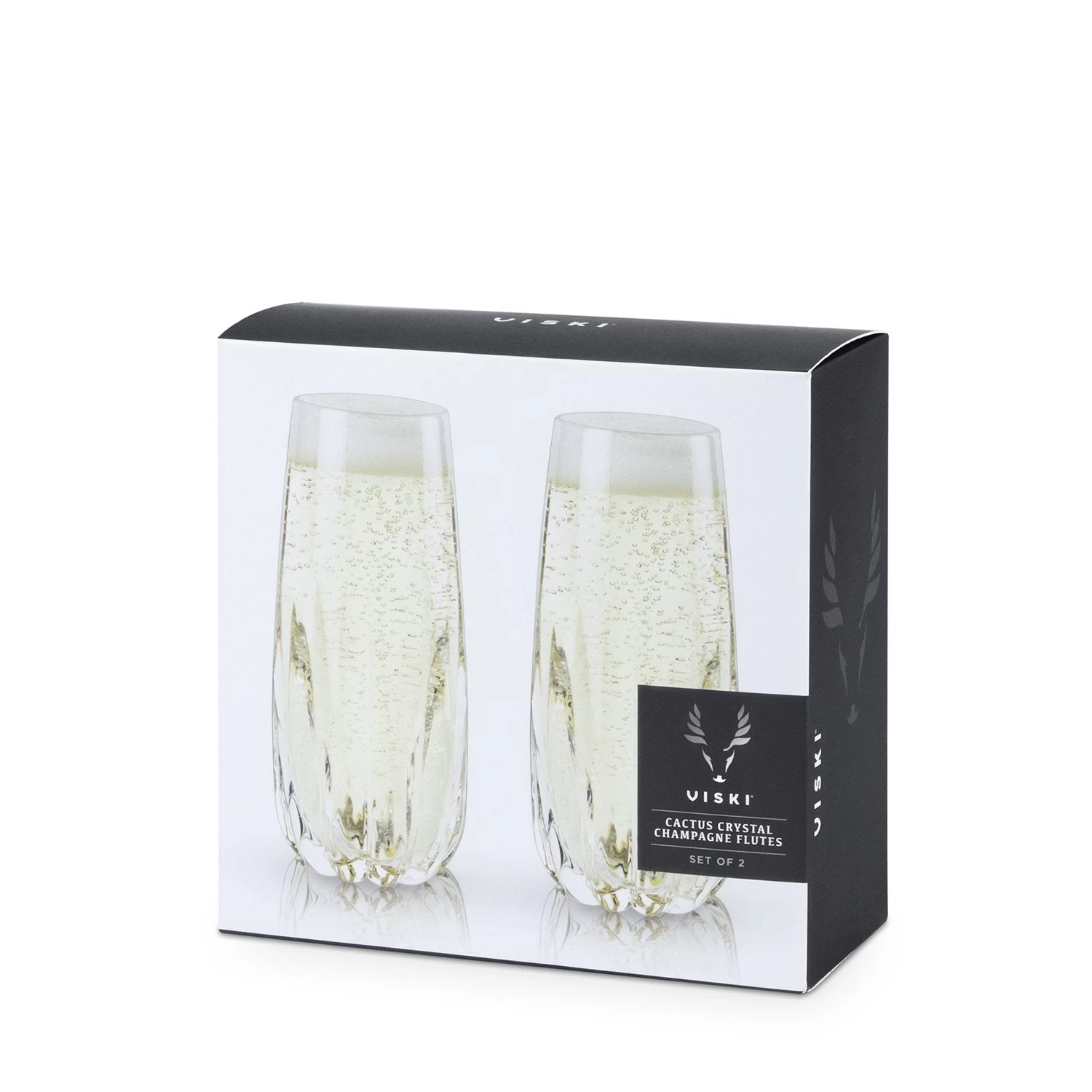 Cactus Crystal Stemless Champagne Flutes By Viski® - Image 8