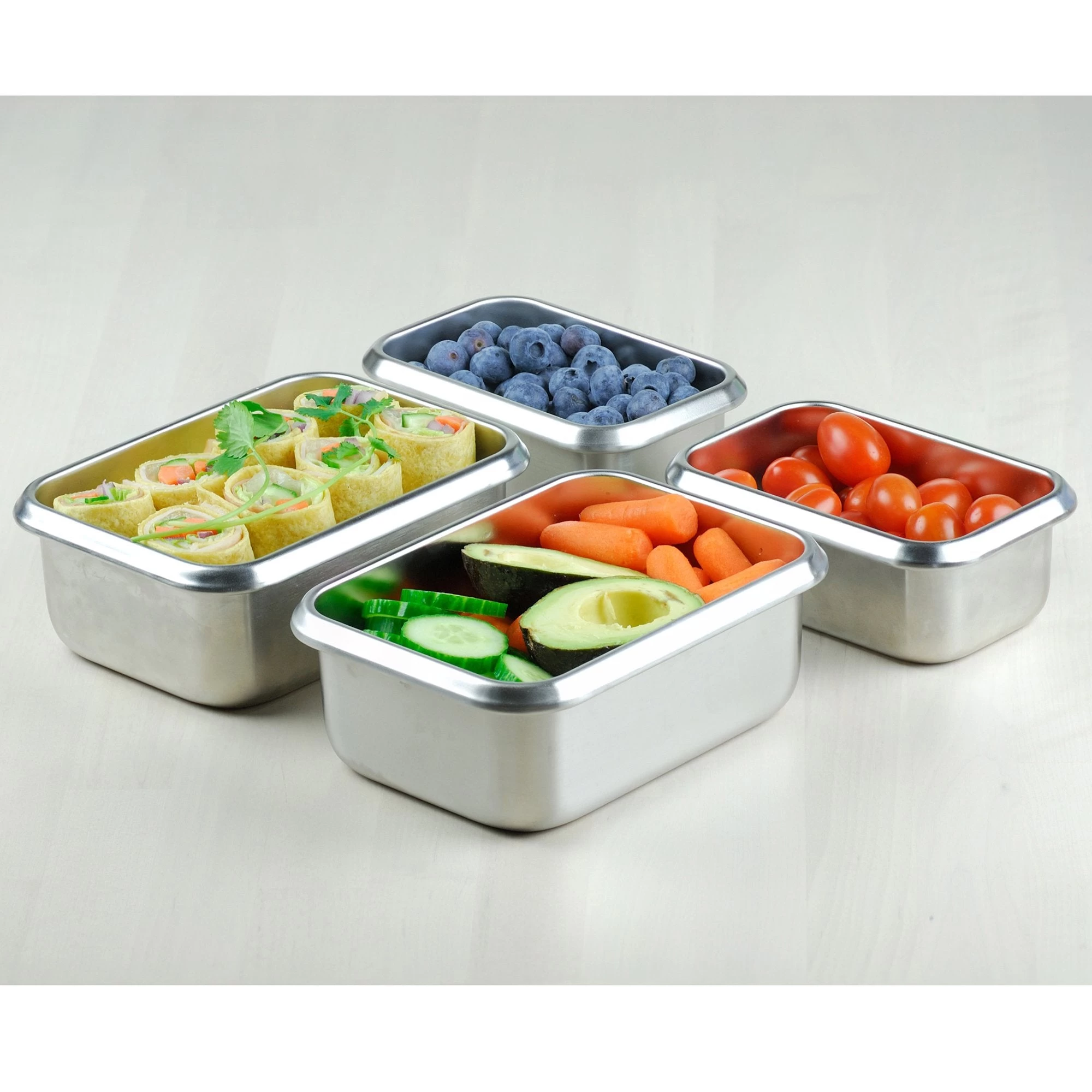 Minimal Stainless Steel Containers Set
