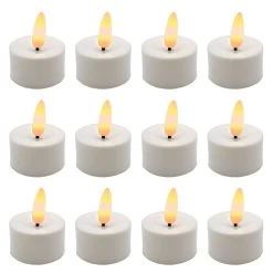 Battery Operated 3D Wick LED Tea Lights