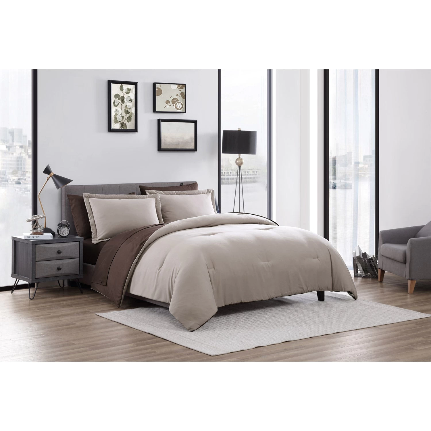 Chestnut Reversible 7 Piece Bed In A Bag Comforter Set - Image 2