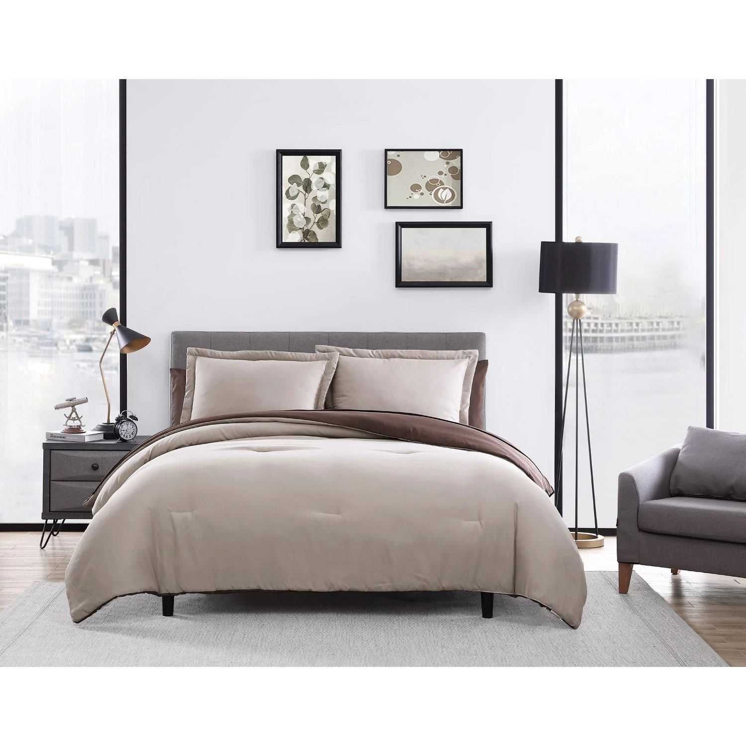 Chestnut Reversible 7 Piece Bed In A Bag Comforter Set - Image 5