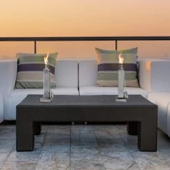 Rectangle TableTop Garden Torch Polished Stainless Steel (1 Pc)