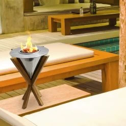 Southampton Teak TableTop Gel Fuel Fireplace