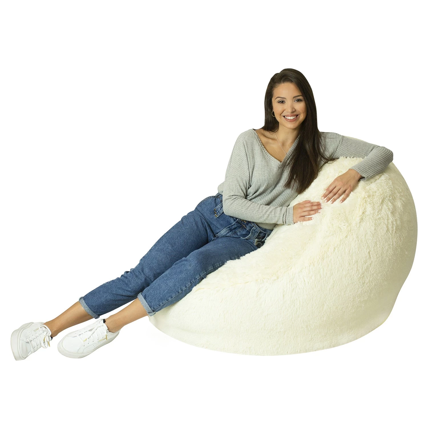 AirCandy Mongolian Faux Fur Inflatable BloChair - Image 5