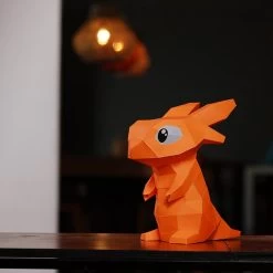 Orange Baby Dragon 3D Paper Model