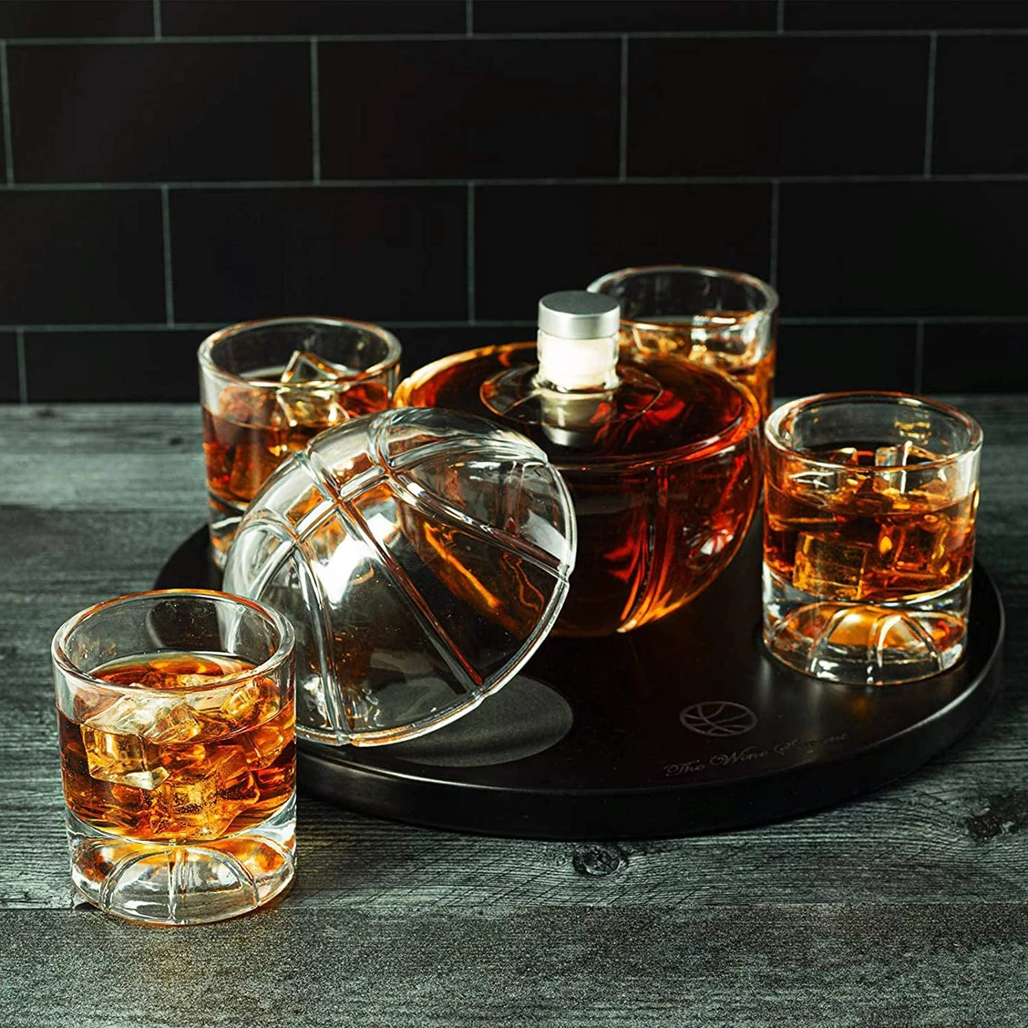 Basketball Decanter Set, Whiskey Scotch Or Bourbon Decanter