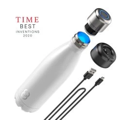 CrazyCap - Award-Winning Self-Cleaning Insulated Bottle With NSF Certified UV Water Treatment System (17oz)