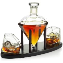 Diamond Decanter With 2 Glasses Set - 750ml