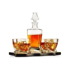 Whiskey And Wine Twist Spiral Decanter Set