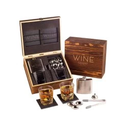 Whiskey Glasses And Football Chilling Stones Gift Set