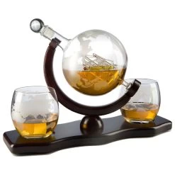 Globe 2-2 Decanter Set-Whiskey Decanter With 2 Glasses