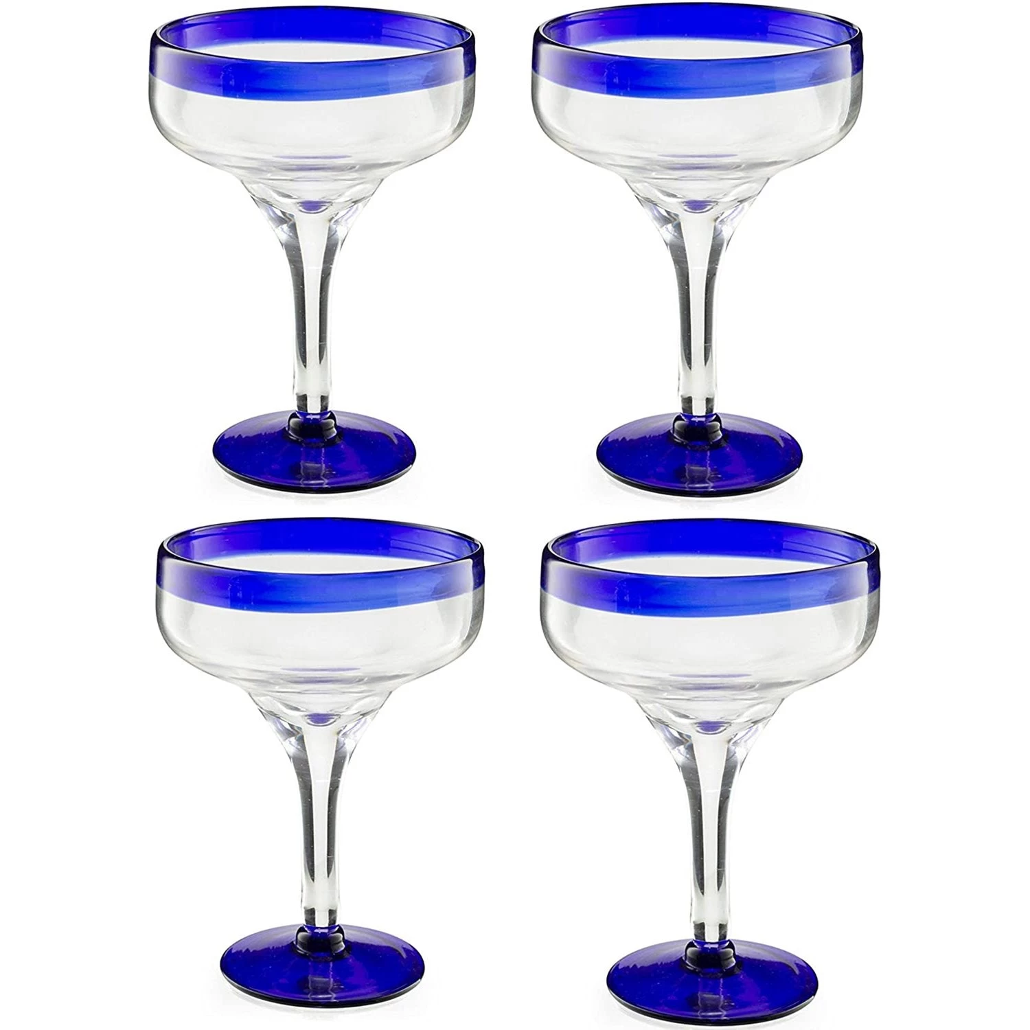 Mexican Hand Blown Margarita Glasses-Set Of 4 Luxury Hand Blown Margarita Glasses (16 Oz)