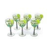 Mexican Wine Glasses Set Of 6, Pebble Confetti Mexican Luxury Hand Blown Wine And Water Glasses (8 Ounces Each)