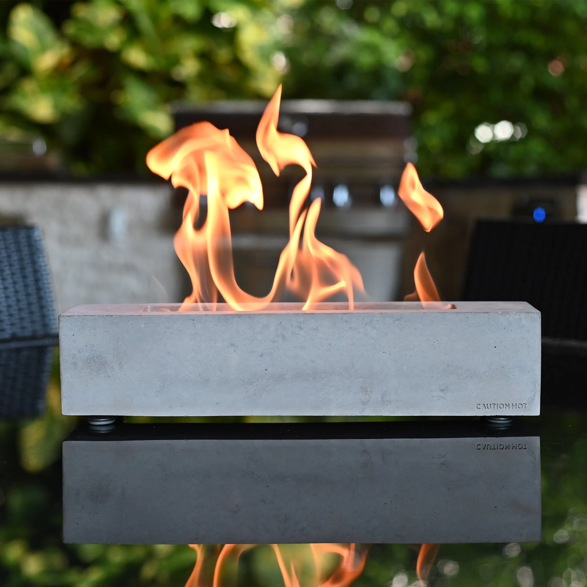 Colsen Rectangular Concrete Tabletop Fire Pit - Image 2