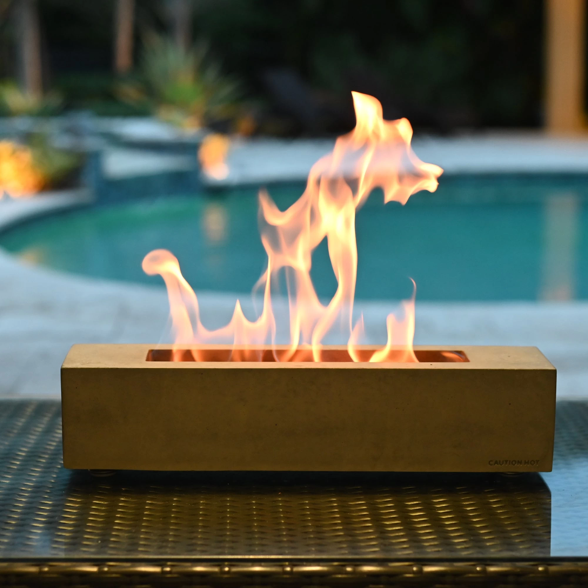 Colsen Rectangular Concrete Tabletop Fire Pit - Image 4