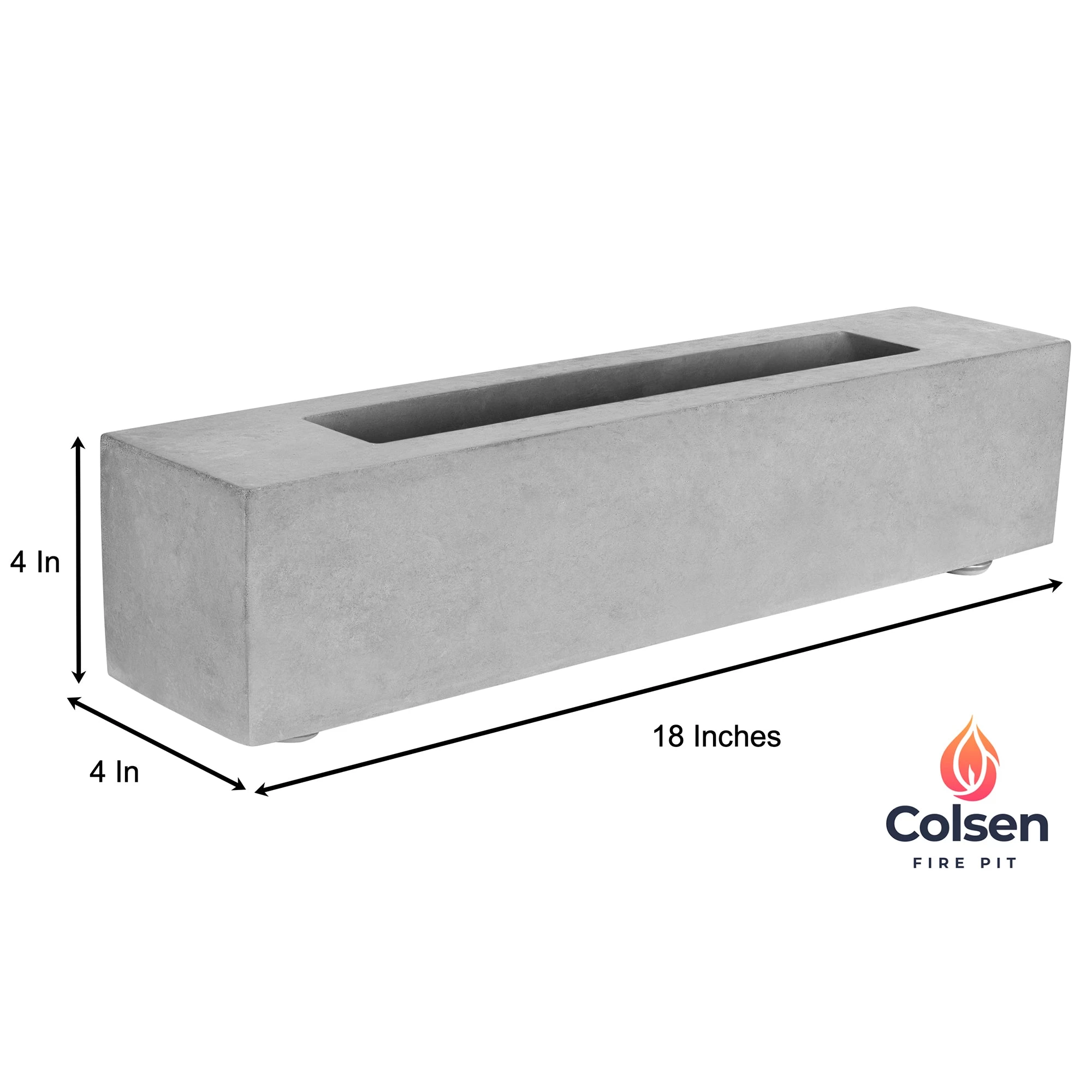 Colsen Rectangular Concrete Tabletop Fire Pit - Image 5