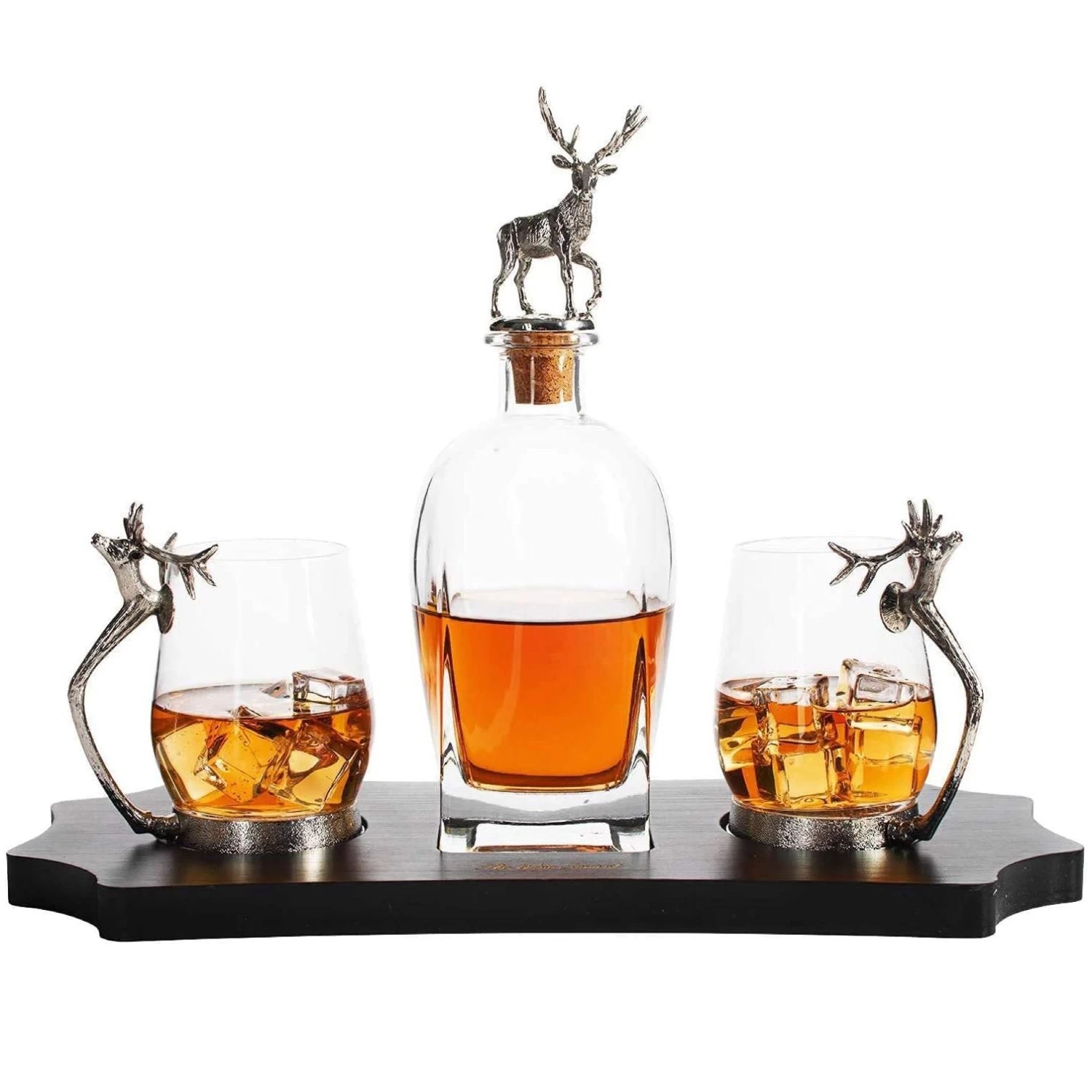 Stag Decanter Set With 2 Stag Glasses - Image 2