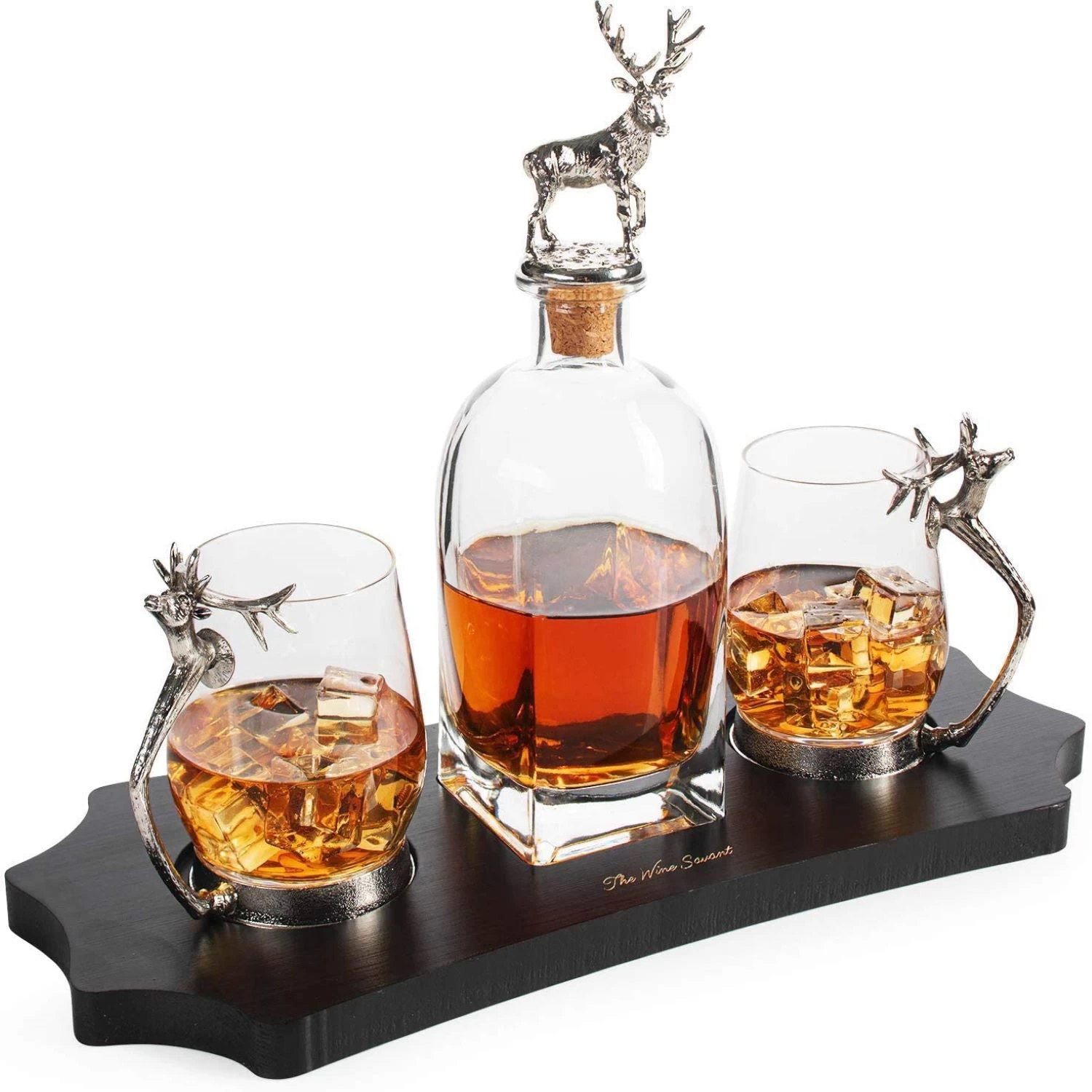 Stag Decanter Set With 2 Stag Glasses - Image 3