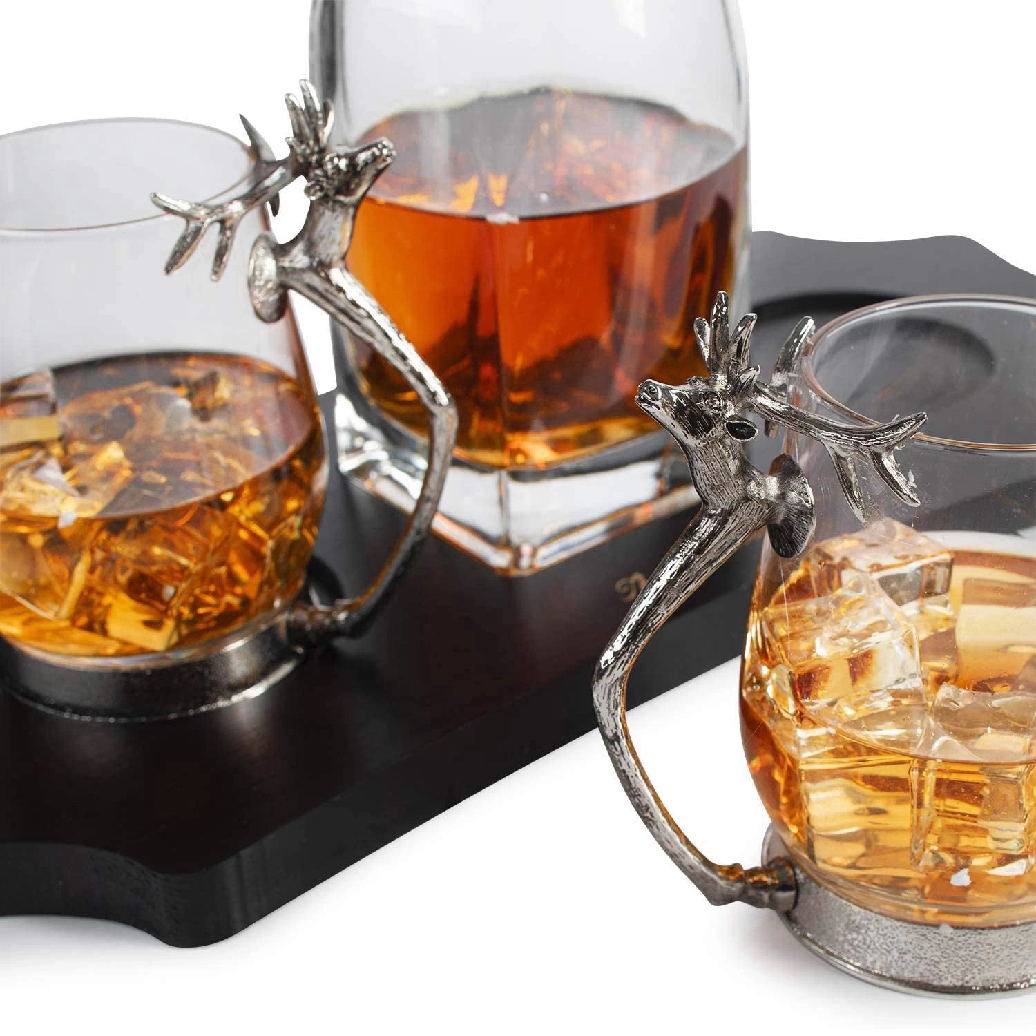 Stag Decanter Set With 2 Stag Glasses - Image 7