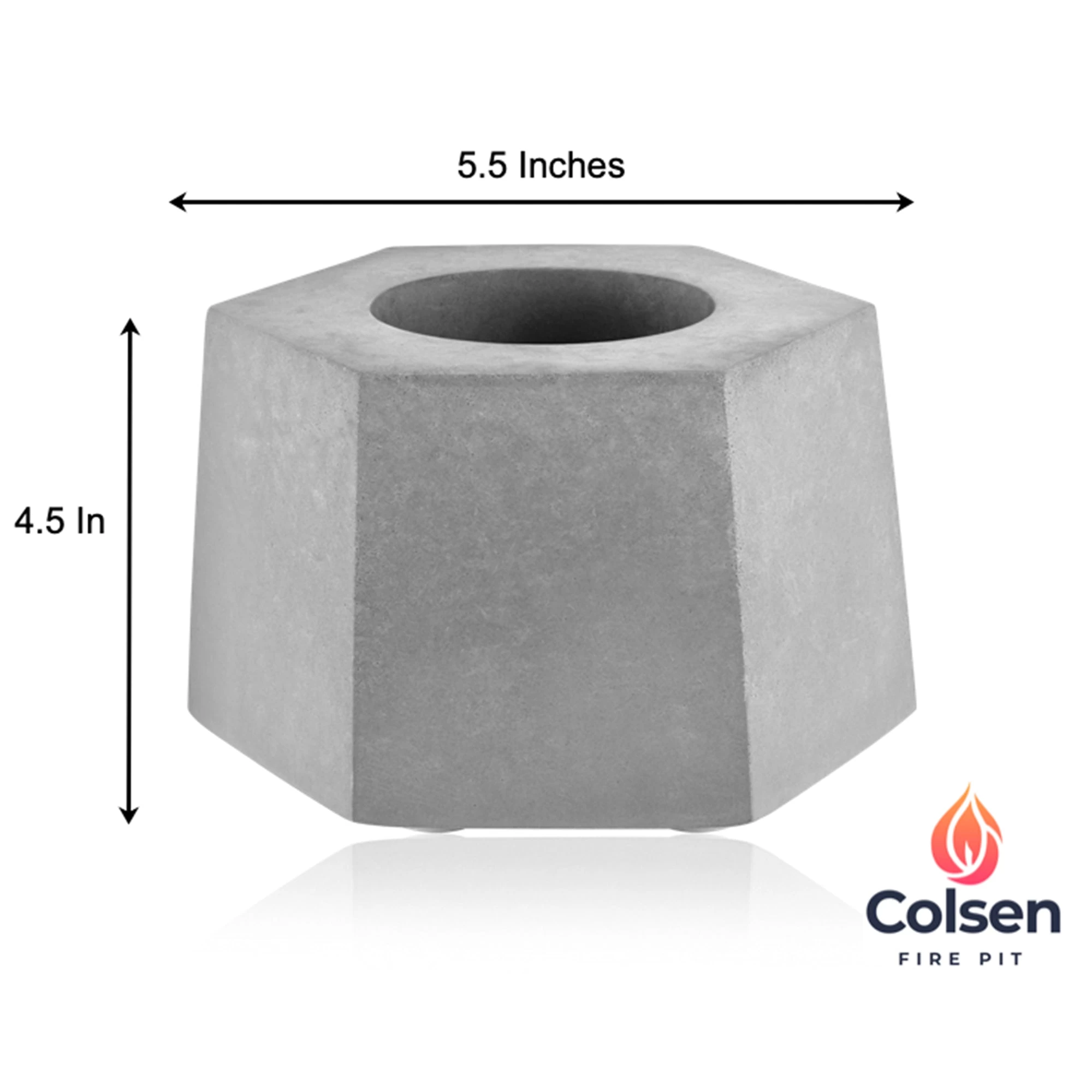 Colsen Hex Tesla Concrete Tabletop Fire Pit - Image 5
