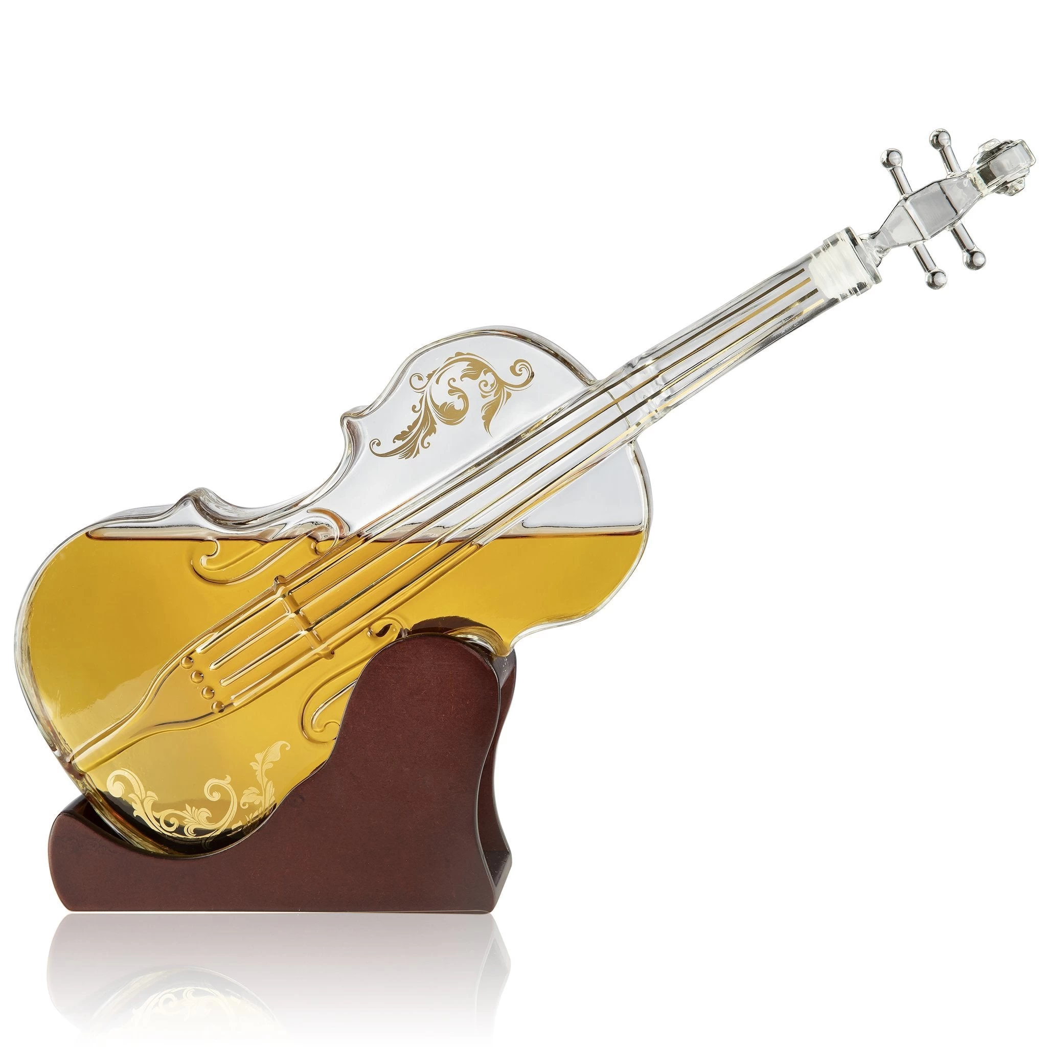 Glass Violin Decanter Set