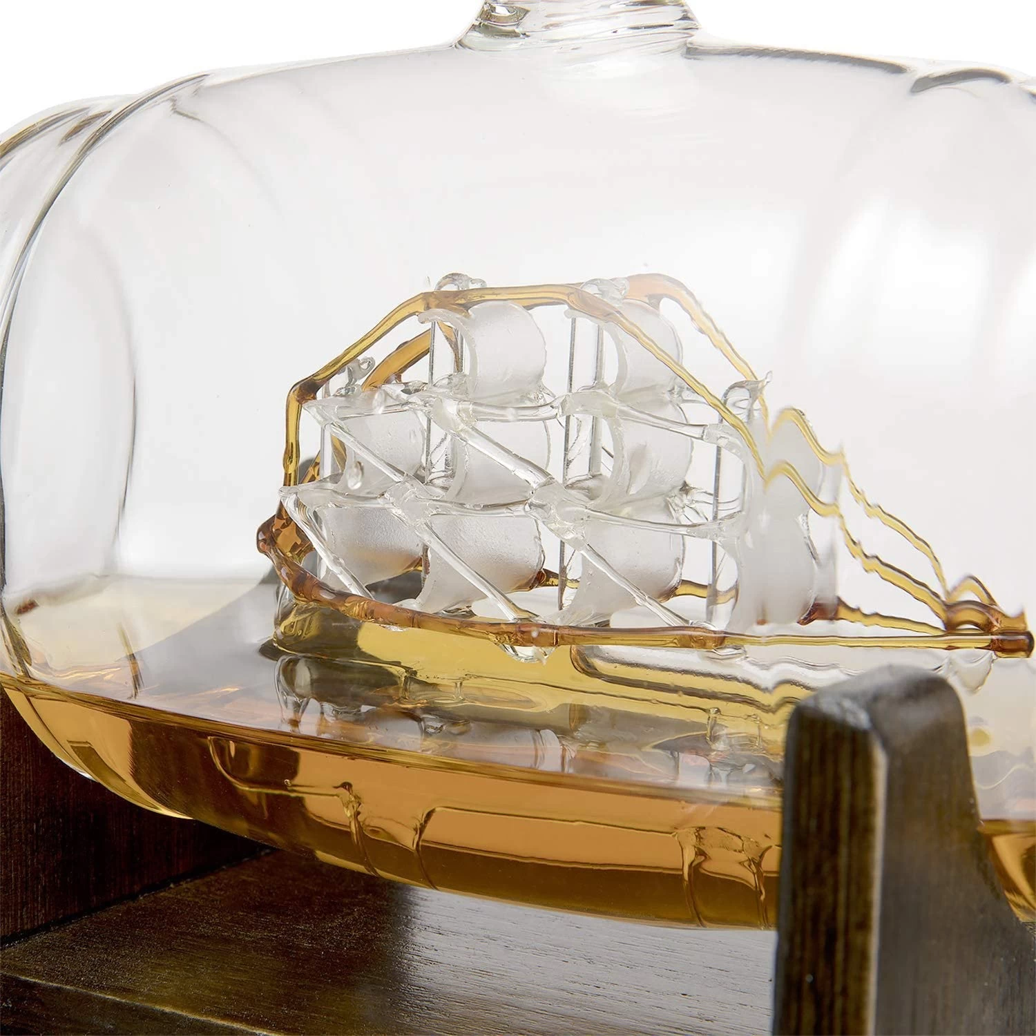 Whiskey Ship In A Barrel Decanter With Ship With 2-10 Oz Ship Glasses - Image 6