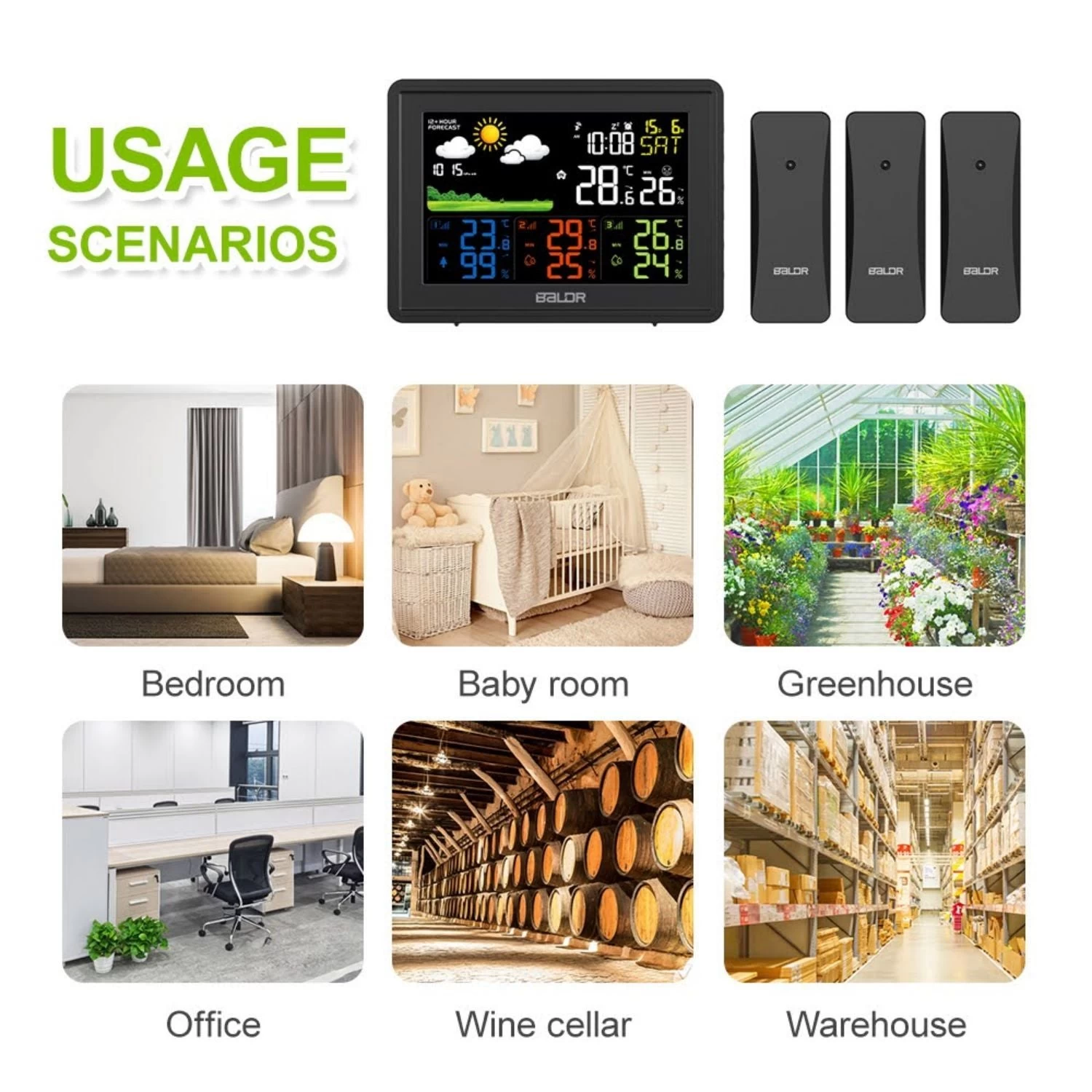 BALDR LCD Weather Station With 3 Outdoor Sensors - Image 13