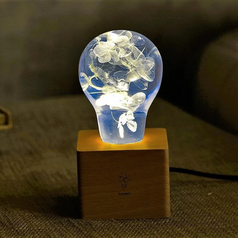 Artistic LED Lamp - Blue Hydrangea - Image 2
