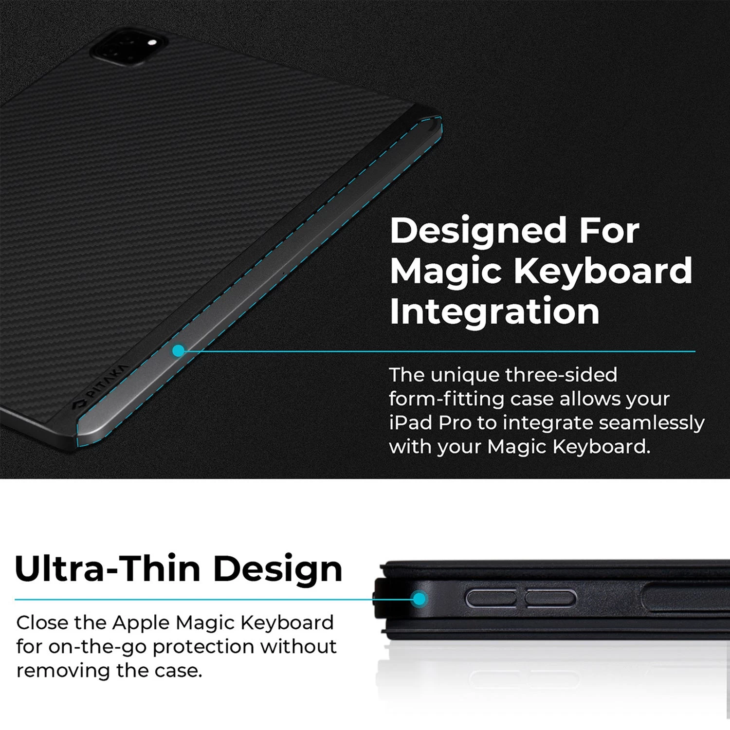 PITAKA IPad Pro Case And Magnetic Stand With Wireless Charging Base - Image 5