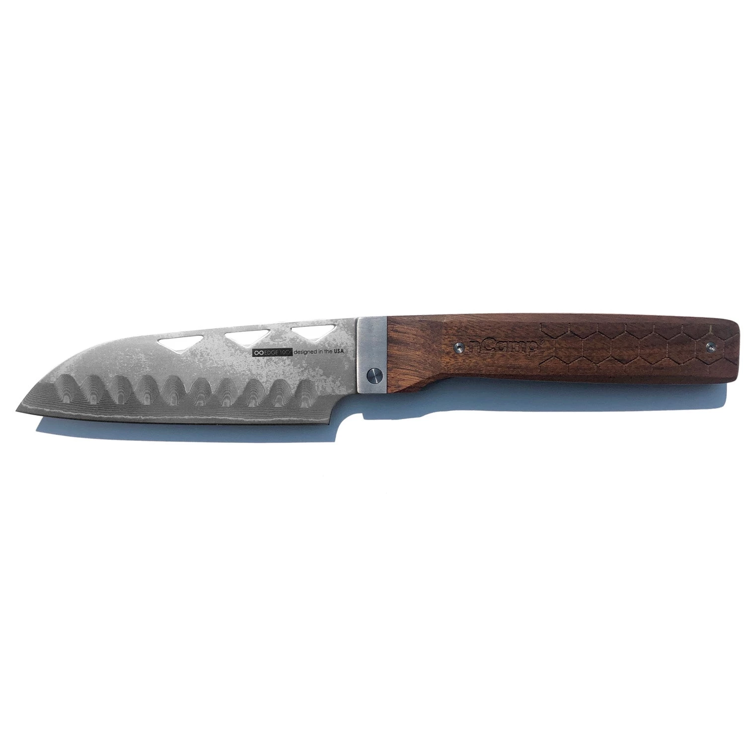 Folding Elite Santoku Knife With Leather Case