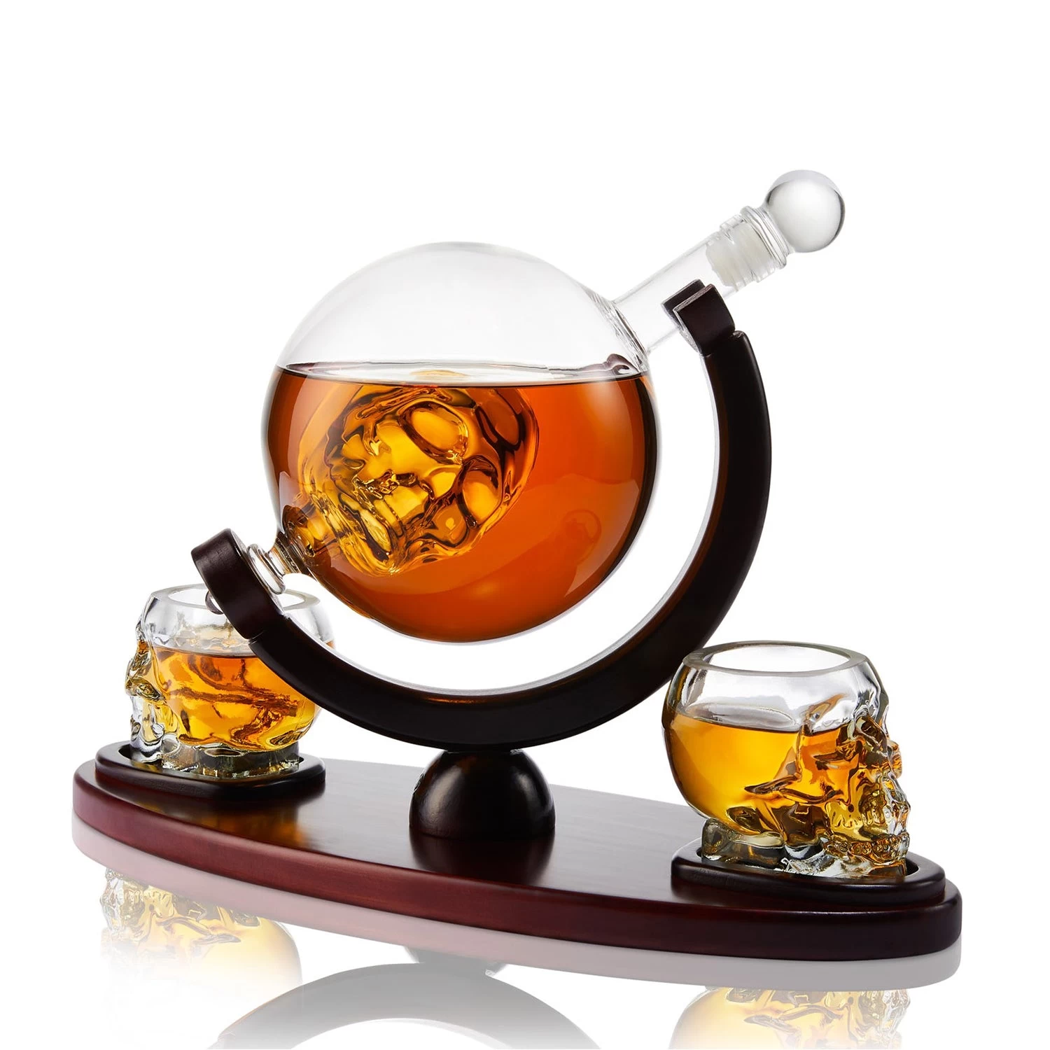 Skull Whiskey Decanter And Matching Skull Glasses Gift Set - Image 2